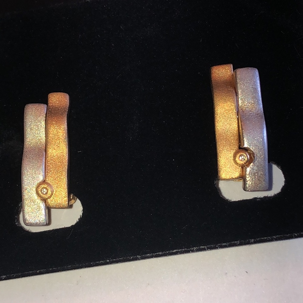 Dolphin Ore Gold Tone and Silver Tone Clip On Earrings - Picture 3 of 5